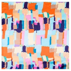 Detailed pattern of small square silk scarf with colorful geometric leopard print