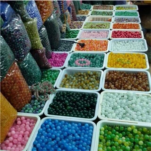 Assorted natural stone round beads in multiple colors for DIY jewelry making and crafts