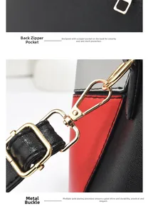 Detailed view of the anti-theft back zipper pocket and golden hardware on the leather bag