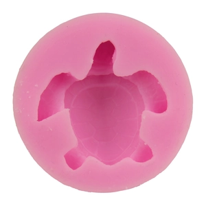 Pink silicone turtle mold for fondant cake decoration and handmade soap crafting
