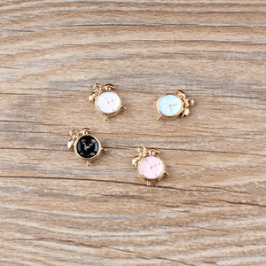 DIY colorful alarm clock charms in gold-plated alloy for jewelry making projects