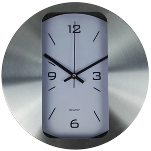 Modern Silent Wall Clock Stainless Steel Aluminum Quartz Movement Round Minimalist For Home Office Living Room Decor