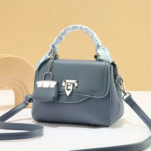 Damen Mode PU-Leder Henkeltasche Lässig Patchwork Umhängetasche Mit Schal Und Schloss Verschluss Mittlere Handtasche