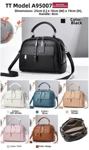 Detailed size guide and color options for large capacity crossbody bag with dimensions
