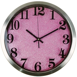 Round Wall Clock Brushed Metal Frame Silent Quartz Movement Decorative Home Office Large Analog