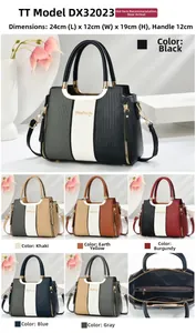 Detailed view of large capacity tote bag with textured finish and three-tone color block