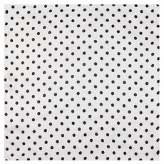 Detail of white silk scarf with black polka dots showing smooth fabric texture
