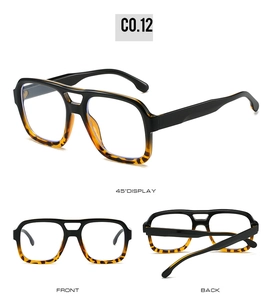 Three-way view of retro square sunglasses featuring double bridge and tortoise accents