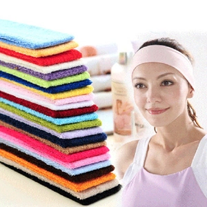 Weiches Frottee Sport Stirnband Elastisches Haarband Für Gesichtswäsche Yoga Fitness Laufen Unifarben Unisex
