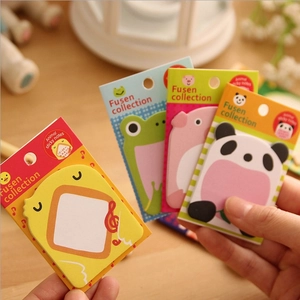Set di 4 simpatici post-it a forma di animali con pulcino rana maialino e panda