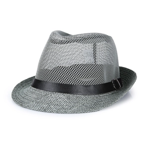 Cappello Fedora Uomo Vintage Traspirante Lino Mesh Paglia Parasole Esterno Spiaggia Viaggio Stile Jazz Con Cinturino In Pelle