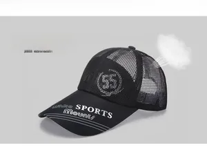 Detail showing the breathable black mesh fabric and number 55 print on the baseball cap