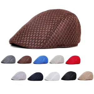 Breathable mesh beret cap for men and women available in multiple colors for summer