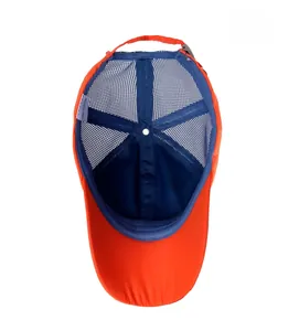 Detail view of the breathable mesh back and adjustable strap on a kids baseball cap