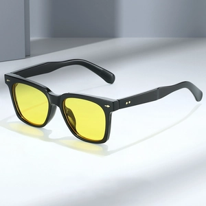 Square Sunglasses PC Frame AC Lens UV Protection Vintage Retro Rivet Outdoor Travel Driving Fashion For Men Women