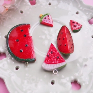 Vibrant resin watermelon slice charms for DIY jewelry and keychain accessories