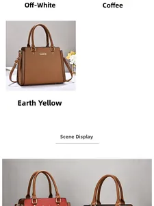 Detailed close-up of litchi grain faux leather tote bags in various classic colors