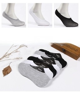 Detailed close-up of breathable mesh velvet invisible socks in grey, white, and black colors