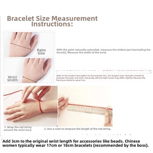 Size guide for crystal bracelets showing how to measure wrist and palm width for fitting