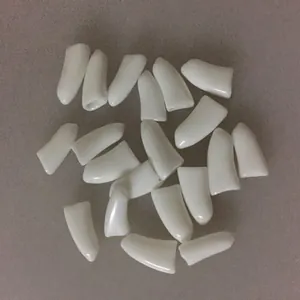 Soft white silicone pet nail covers for cats and dogs with ergonomic curved design