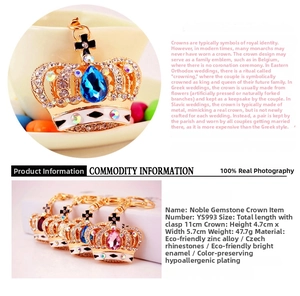Detail of crystal crown keychain with zinc alloy and Czech rhinestones in macro view
