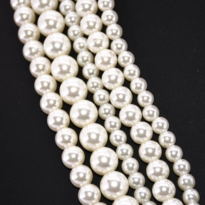 Multilayer faux pearl necklace with crystal gemstone teardrop pendants in elegant white