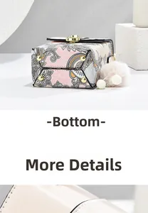 Dettaglio fondo borsa con stampa paisley e quattro rivetti protettivi in metallo dorato