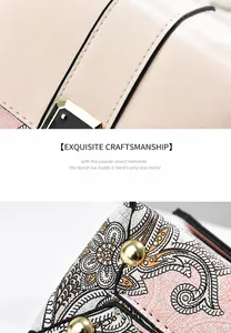 Detailansicht der rosa gesteppten Tasche mit Blumen-Patchwork und goldenen Nieten