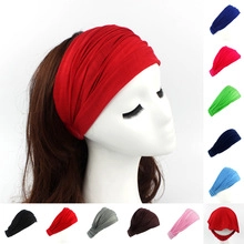 Macro detail of elastic cotton African print headbands in various colors for sports