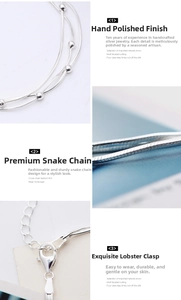 Detailed macro view of S925 sterling silver multi-layer snake bone bracelet with lobster clasp