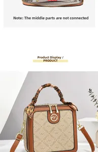 Détail de l'intérieur du sac avec poche zippée et toile imprimée avec monogramme