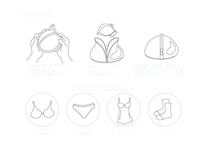 Capacity guide for foldable mesh laundry bag showing 1-2 bras and 2-3 pairs of underwear