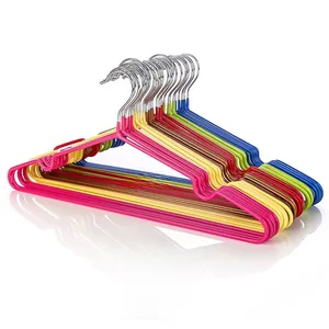 Five-color non-slip adult clothes hangers with metal hooks and shoulder notches