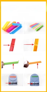 Detailed comparison of 7g heavy-duty PP plastic food sealing clips in candy colors