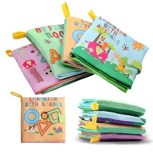 Baby Early Educational Soft Cloth Book With Crinkle Paper Sensory Infant Toddler Learning Toy Alphabet Numbers Animals Shapes