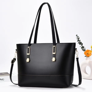 Grand Sac Fourre-tout Élégant Pour Femmes En Cuir PU Avec Bandoulière Amovible Matériel Doré Style Quotidien Polyvalent