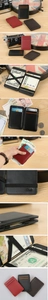 Slim PU leather magic wallet with cross elastic straps and card slots in three colors