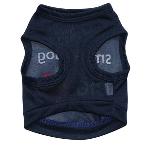Détail du gilet bleu marine pour animaux en maille respirante avec motif cœur dog