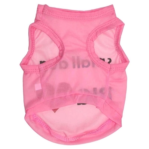 Détail du gilet rose respirant pour chien avec l'inscription all about the best