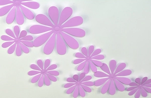Detailed view of 12-piece purple 3D butterfly wall stickers in various sizes for DIY decor