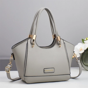 Borsa A Mano Da Donna Pelle PU Grana Litchi Borsa A Tracolla Versatile Grande Capacità Stile Coreano Con Tracolla