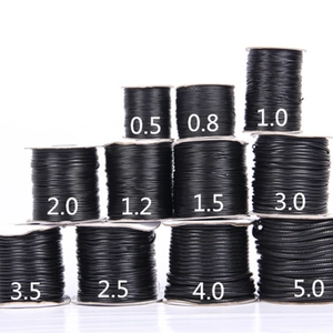 Black round wax cord for DIY necklace making in sizes 0.5mm to 5.0mm diameter