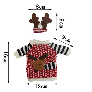 Detailed size specifications for Christmas elk pattern dog sweater and antler headband set