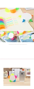 Detail of five-color petal highlighter with fiber tip for smooth marking and drawing