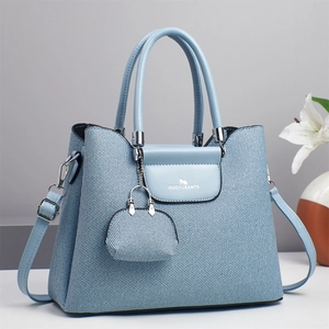 Sac à Épaule Bandoulière Mode Femme Avec Mini Pochette Ensemble Mère-Enfant Cuir PU Texture Tissée Grande Capacité Sac à Main