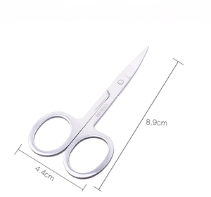 Detailed view of 8.9cm stainless steel beauty scissors with precise pointed tips