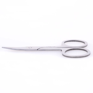 Curved tip stainless steel beauty scissors for eyebrow and nose hair grooming with matte finish