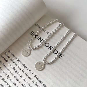 925 Sterling Silber Smiley Armband Hohl Rund Anhänger Kugelkette Minimalistisches Modeaccessoire Für Damen