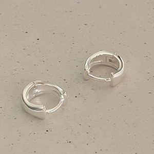 Minimalist 925 sterling silver hoop earrings with a modern square-edge polished design