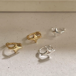 Boucles d'oreilles étoile en argent sterling 925 minimalistes en finitions or et argent
